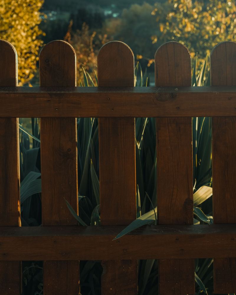Fence after cleaning, staining and sealing